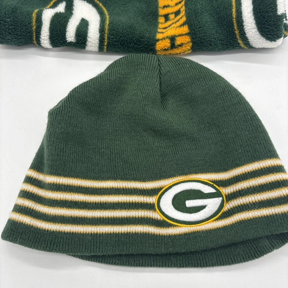 Green Bay Packers Beanie Hat And Fleece Neck Gator